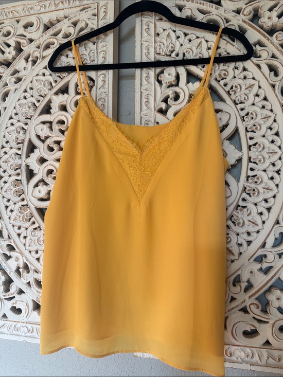 Melrose and Market Tops - Melrose and Market Bright Yellow Lace-Trim Slip Cami
